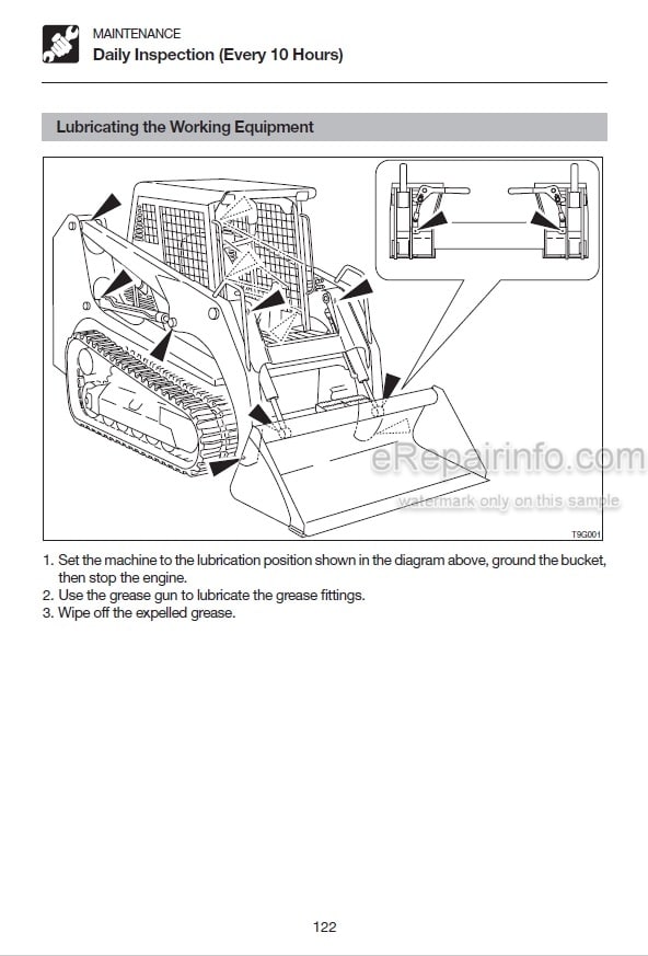 Photo 3 - Takeuchi TL220 TL230 TL240 TL250 Operators Manual Track Loader 222000062- 223000123- 224000081- 225000075-