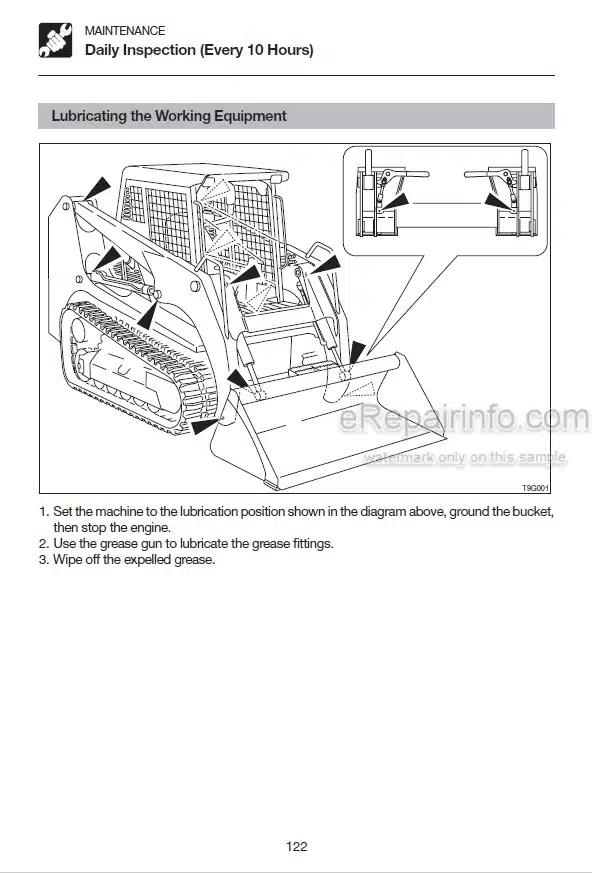 Photo 3 - Takeuchi TL220 TL230 TL240 TL250 Operators Manual Track Loader 222000062- 223000123- 224000081- 225000075-