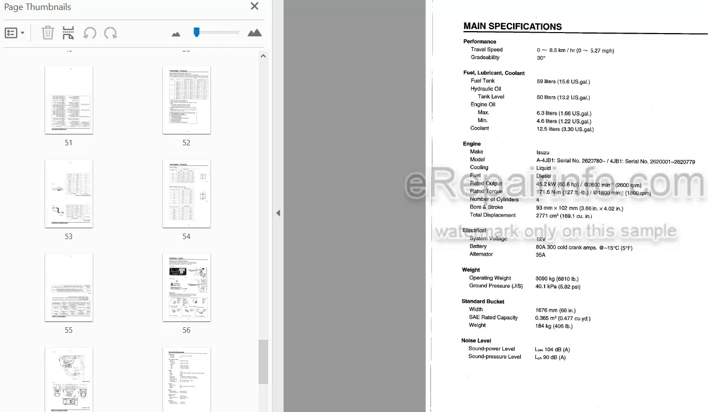 Photo 4 - Takeuchi TL26 Operators Manual Crawler Loader 2620186-