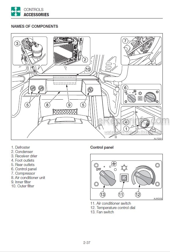 Photo 5 - Takeuchi TL8 TL10 TL12 Operators Manual Track Loader 200800002- 201000002- 201200003-