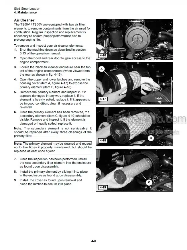 Photo 1 - Takeuchi TS50V TS60V Service Manual Skid Steer Loader