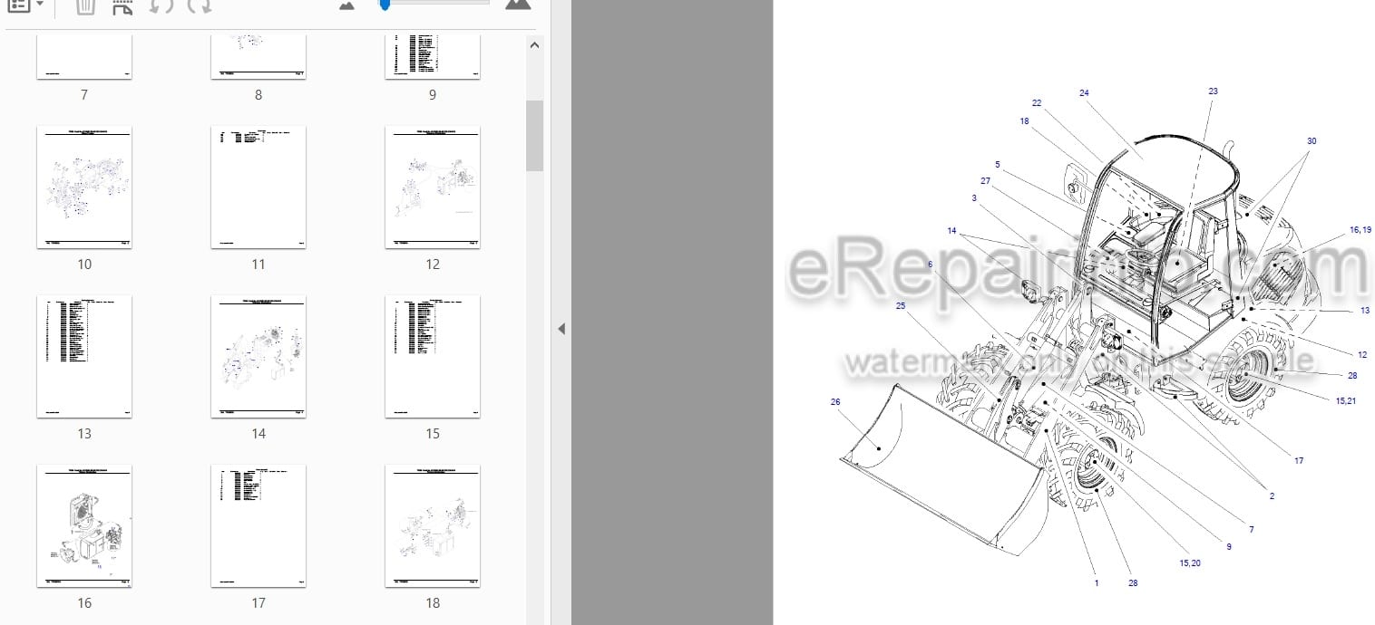 Photo 3 - Takeuchi TW50 Parts Catalog Wheel Loader Е104063- Е105833-