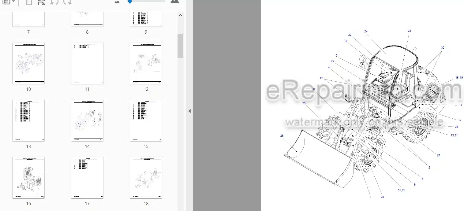 Photo 3 - Takeuchi TW50 Parts Catalog Wheel Loader Е104063- Е105833-