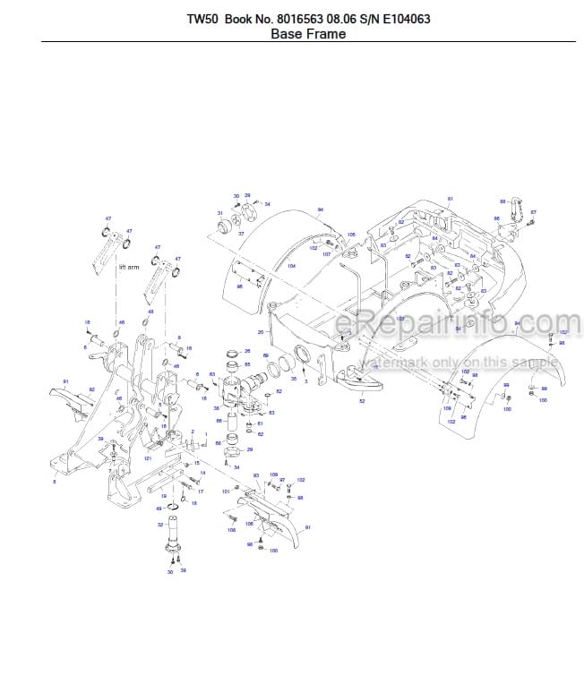 Photo 3 - Takeuchi TW50 Parts Catalog Wheel Loader Е104063- Е105833-