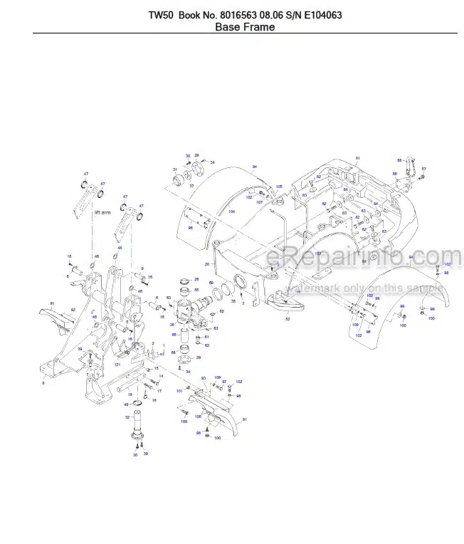 Photo 11 - Takeuchi TW50 Parts Catalog Wheel Loader Е104063- Е105833-