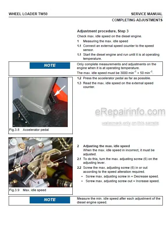 Photo 3 - Takeuchi TW50 Service Manual Wheel Loader