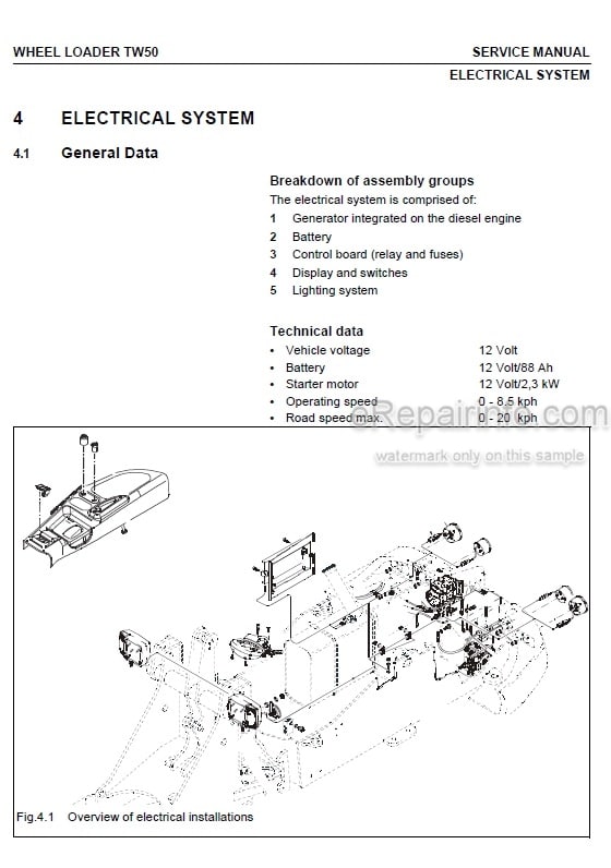 Photo 6 - Takeuchi TW50 Service Manual Wheel Loader