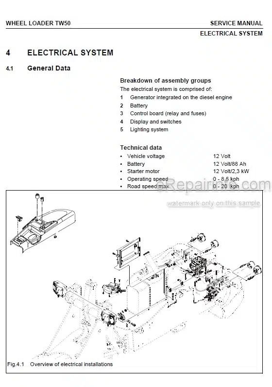 Photo 6 - Takeuchi TW50 Service Manual Wheel Loader