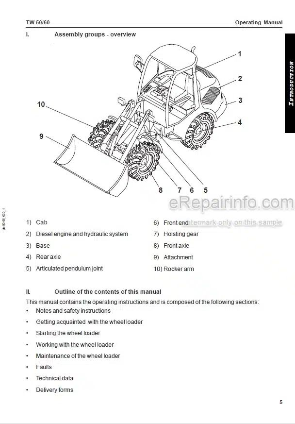 Photo 5 - Takeuchi TW50 TW60 Operation And Maintenance Manual Wheel Loader