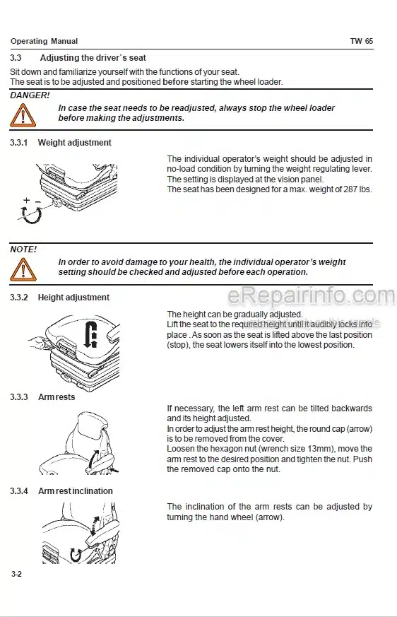 Photo 6 - Takeuchi TW80 Operation And Maintenance Manual Wheel Loader