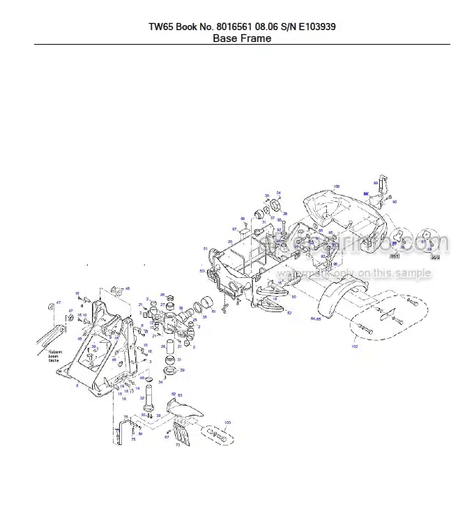 Photo 9 - Takeuchi TW65 Parts Catalog Wheel Loader Е103939- Е106266-