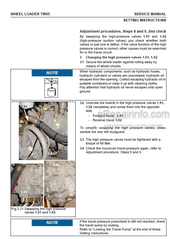 Photo 4 - Takeuchi TW65 Service Manual Wheel Loader