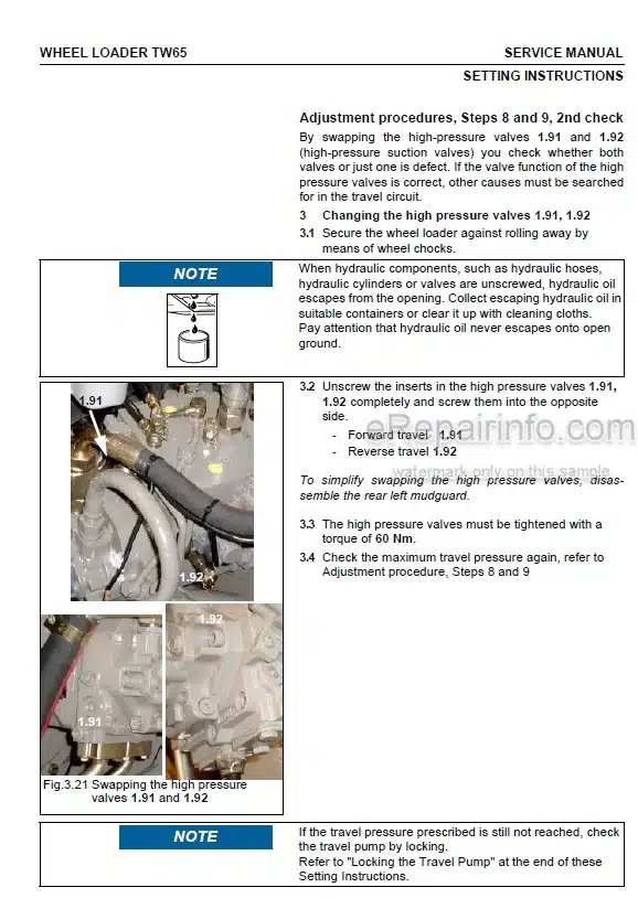 Photo 4 - Takeuchi TW65 Service Manual Wheel Loader