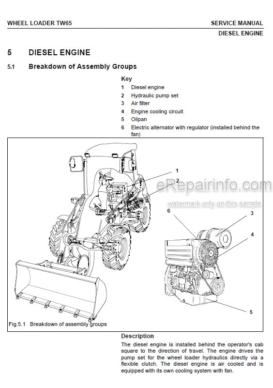 Photo 6 - Takeuchi TW65 Service Manual Wheel Loader