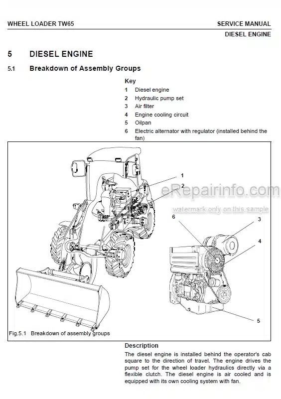 Photo 6 - Takeuchi TW65 Service Manual Wheel Loader