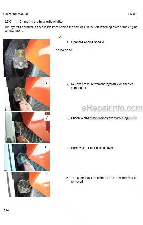 Photo 3 - Takeuchi TW80 Operation And Maintenance Manual Wheel Loader