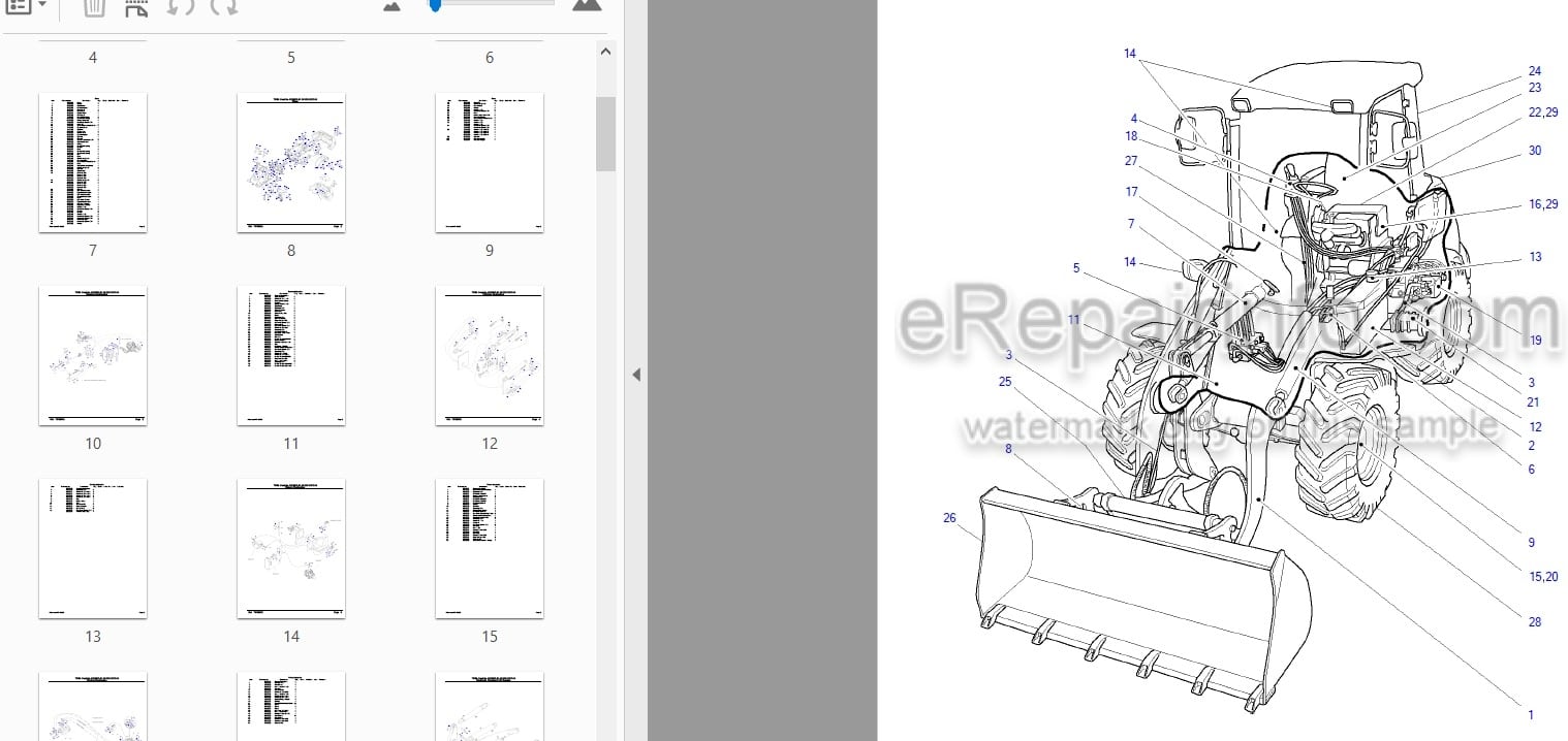 Photo 3 - Takeuchi TW80 Parts Catalog Wheel Loader Е104078- E107240-