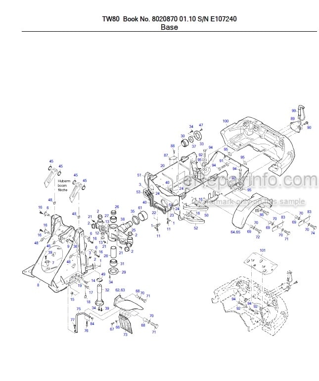 Photo 6 - Takeuchi TB135 TB140 Parts Catalog Mini Excavator 13510004-