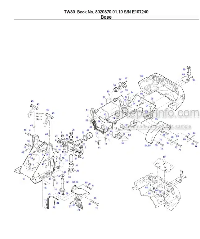 Photo 8 - Takeuchi TW80 Parts Catalog Wheel Loader Е104078- E107240-