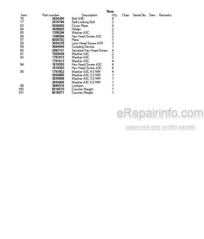 Photo 4 - Takeuchi TW80 Parts Catalog Wheel Loader Е104078- E107240-