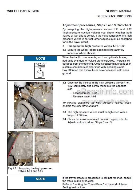 Photo 4 - Takeuchi TW80 Service Manual Wheel Loader