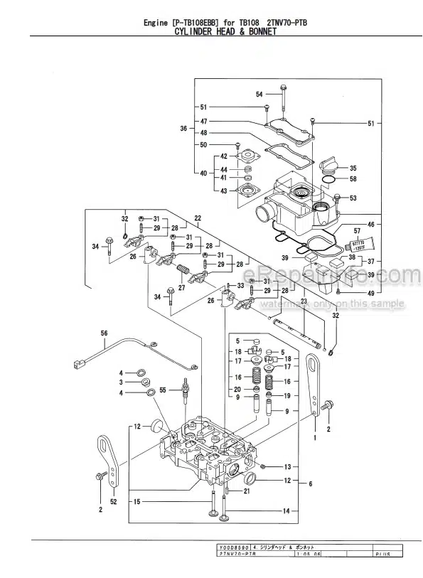 Photo 6 - Yanmar 2TNE68-ETBA Parts Catalog Engine For Takeuchi TB108 Compact Excavator