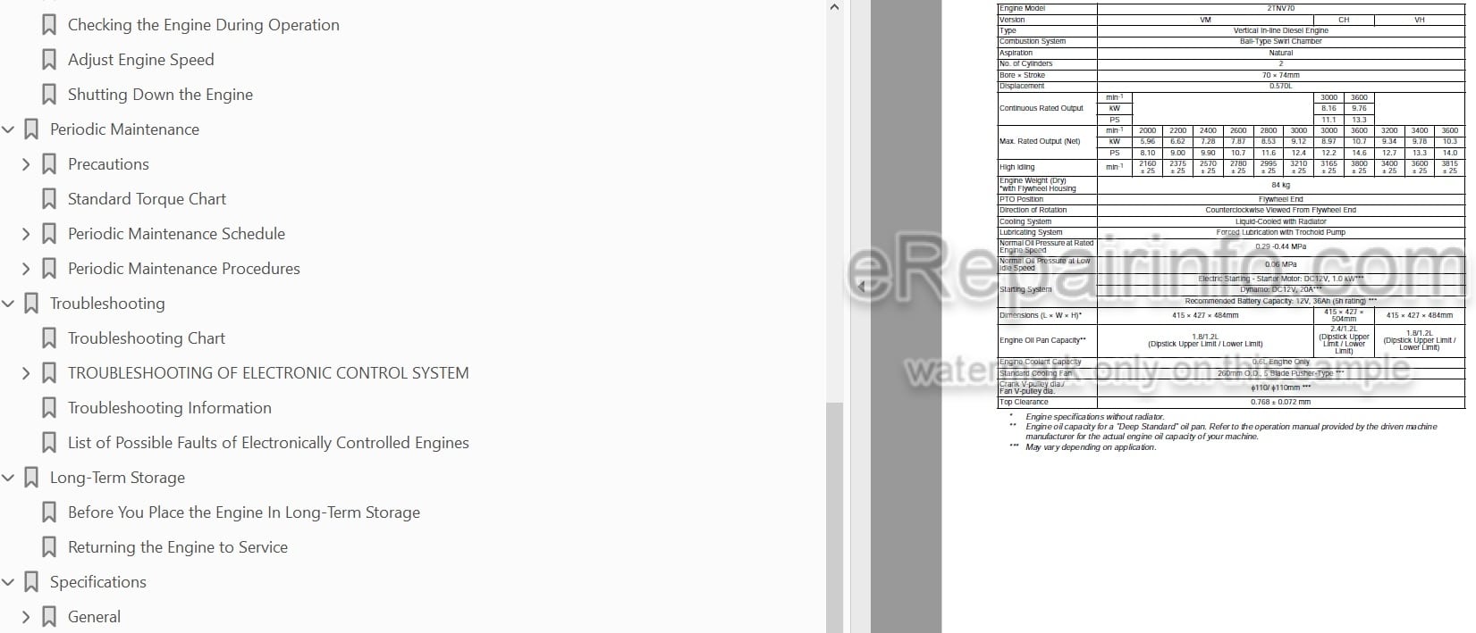 Photo 3 - Yanmar 2TNV70 To 4TNV106T Operation Manual Industrial Engine