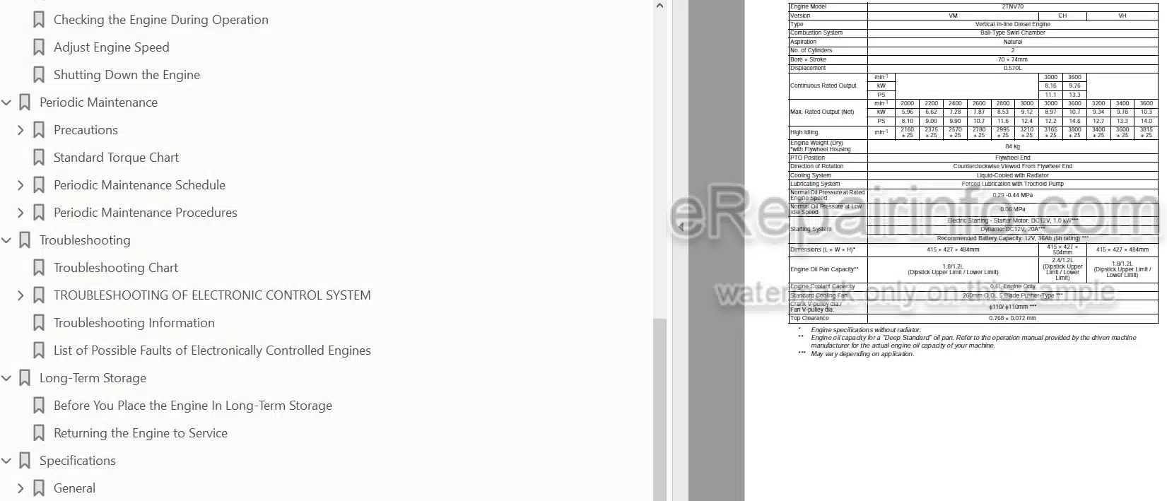 Photo 3 - Yanmar 2TNV70 To 4TNV106T Operation Manual Industrial Engine