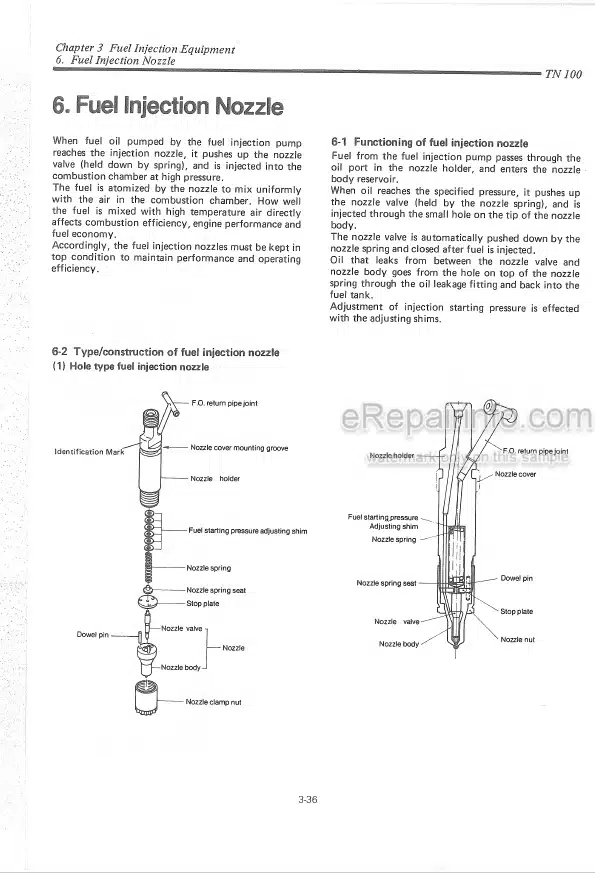 Photo 5 - Yanmar 3TN100E 4TN100E 4TN100TE Service Manual Diesel Engine