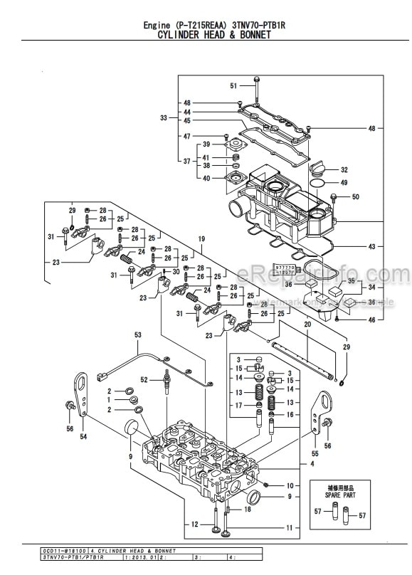 Photo 6 - Yanmar 3TNE88-TB 3TNE88-TB1 3TNE88-ETB 3TNE88-ETB1 Parts Catalog Engine For Takeuchi TB135 Compact Excavator