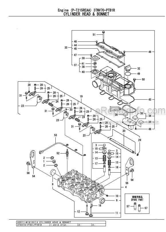 Photo 1 - Yanmar 3TNV70-PTB1R Parts Catalog Engine