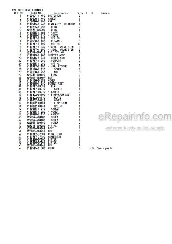 Photo 4 - Yanmar 3TNV70-PTB1R Parts Catalog Engine