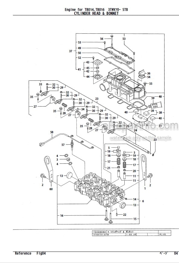 Photo 6 - Yanmar 3TNV70-NTB Parts Catalog Engine For Takeuchi TB219 Mini Excavator