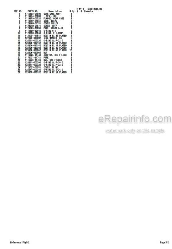Photo 4 - Yanmar 3TNV82A-BPTZ Parts Catalog Engine For Takeuchi TB128FR Mini Excavator