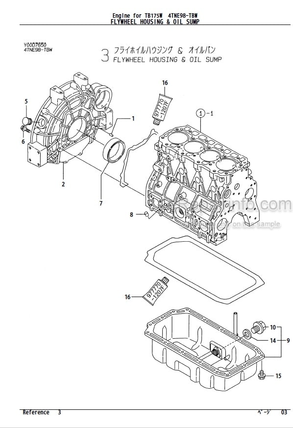 Photo 6 - Yanmar 4TNE98-TBL 4TNV98-YTBL 4TNV98-YTBL1 Parts Catalog Engine For Takeuchi TL130 Crawler Loader