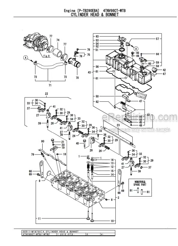 Photo 8 - Yanmar 4TNV98CT-WTB Parts Catalog Engine