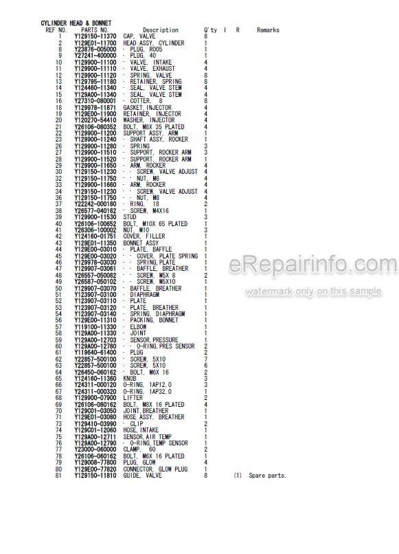 Photo 4 - Yanmar 4TNV98CT-WTB Parts Catalog Engine