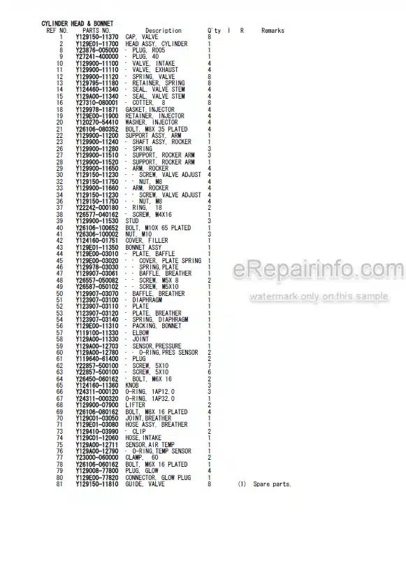 Photo 4 - Yanmar 4TNV98CT-WTB Parts Catalog Engine