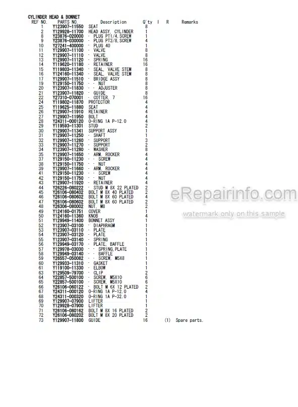 Photo 4 - Yanmar 4TNV98T-ZXWTB2 Interim Tier 4 Parts Catalog Engine