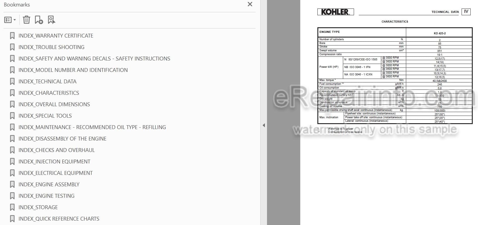 Photo 4 - Kohler KD425-2 Workshop Manual Engine