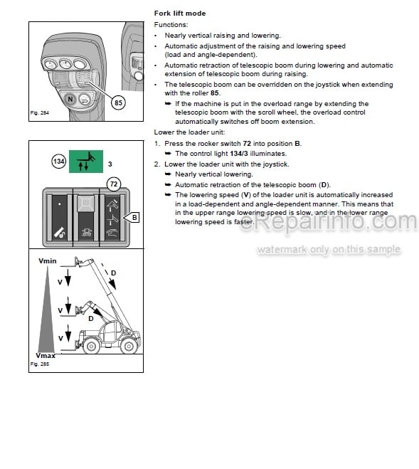 Photo 3 - Kramer 4407 5507 5007 Operators Manual Telehandler