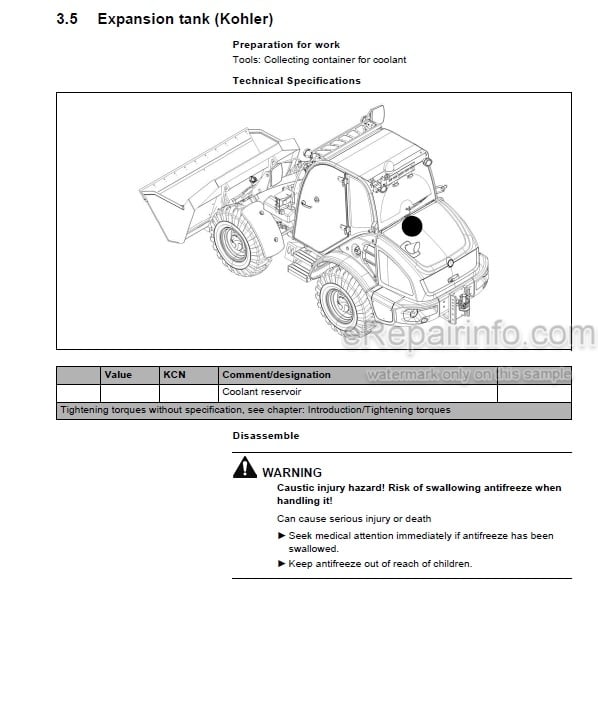 Photo 5 - Kramer 5075 5085 5095 5075L 5085L 5095L Repair Manual Wheel Loader