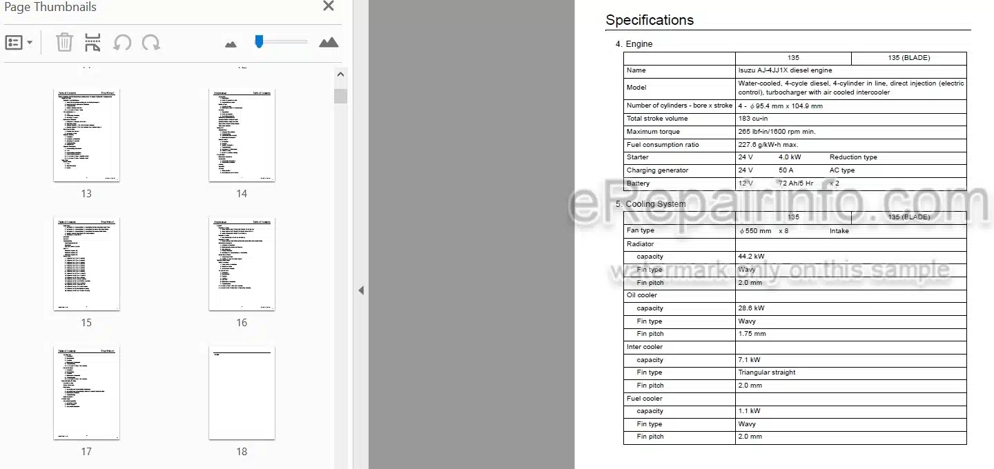 Photo 5 - Link-Belt 135 Spin Ace Tier III Service Manual Excavator