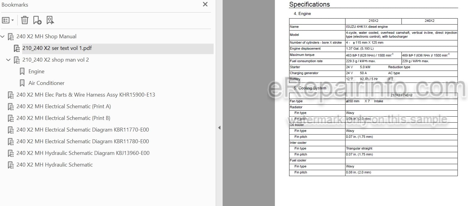 Photo 5 - Link-Belt 210X2 240X2 240X2-MH Service Manual Excavator
