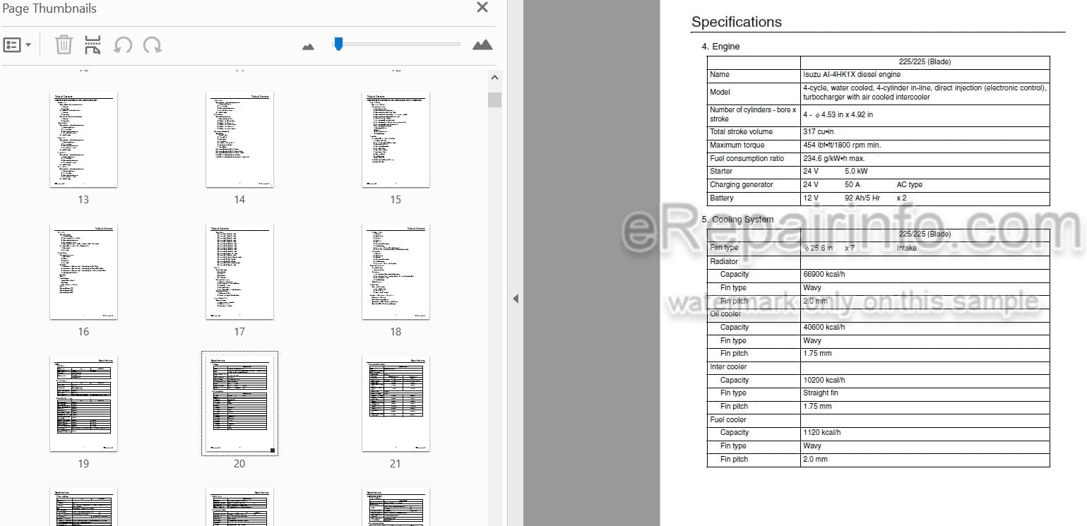 Photo 4 - Link-Belt 225 Spin Ace Tier III Service Manual Excavator