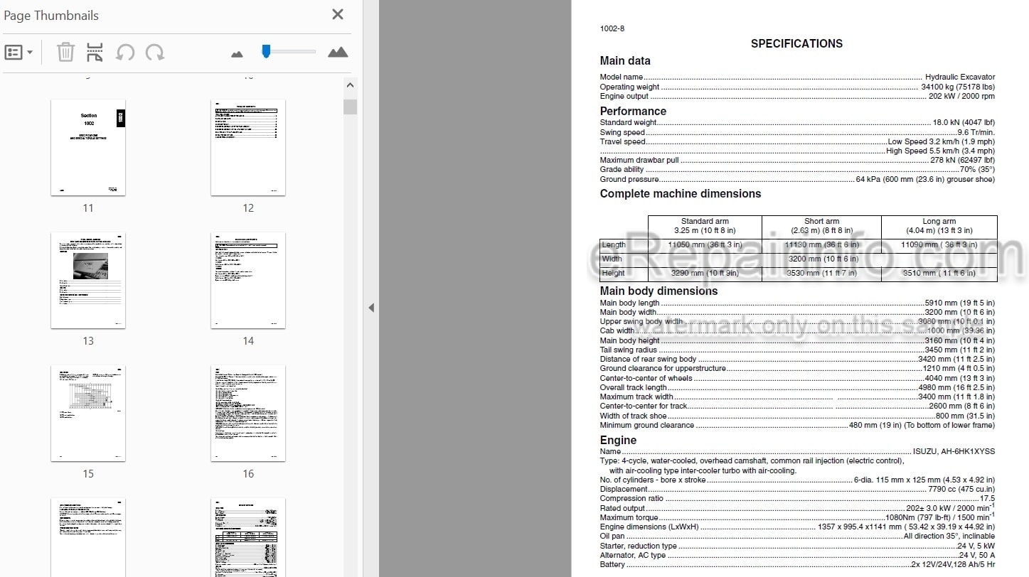 Photo 4 - Link-Belt 330LX Tier III Service Manual Excavator