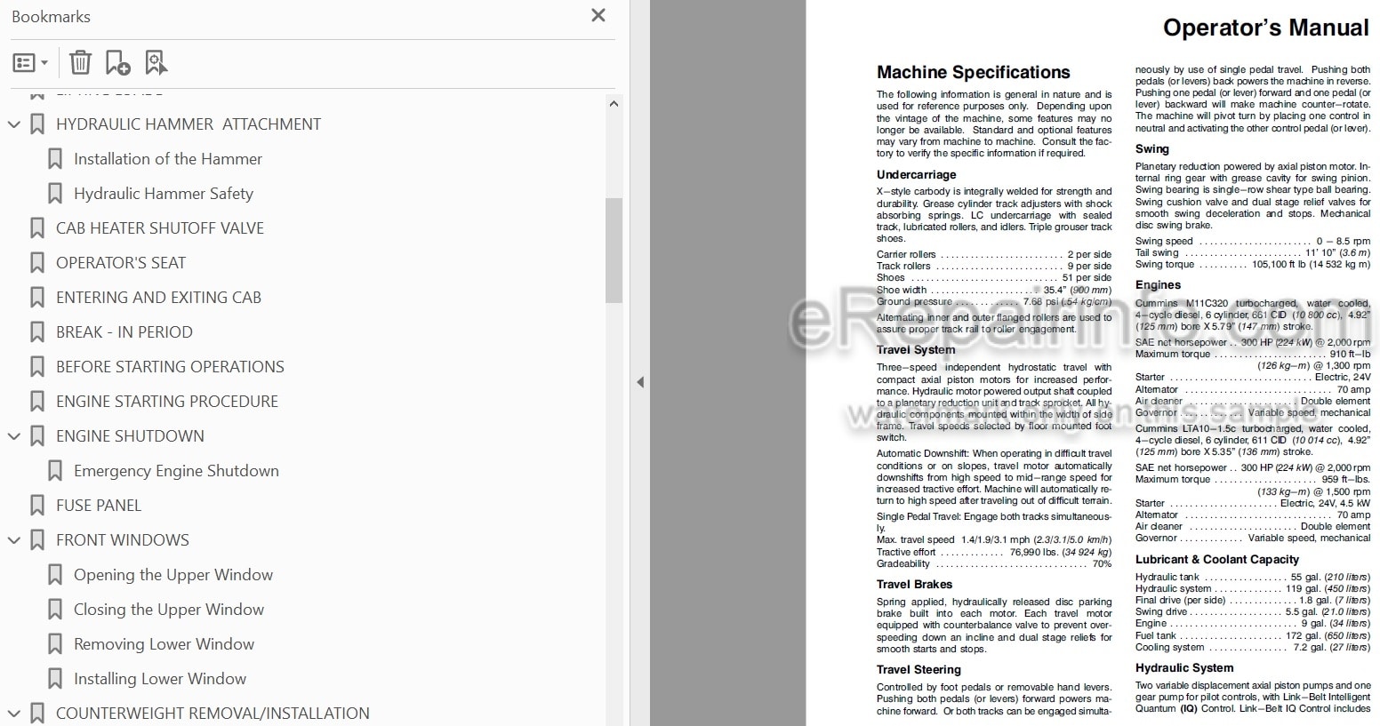 Photo 3 - Link-Belt 5800 Quantum Operators Manual Excavator