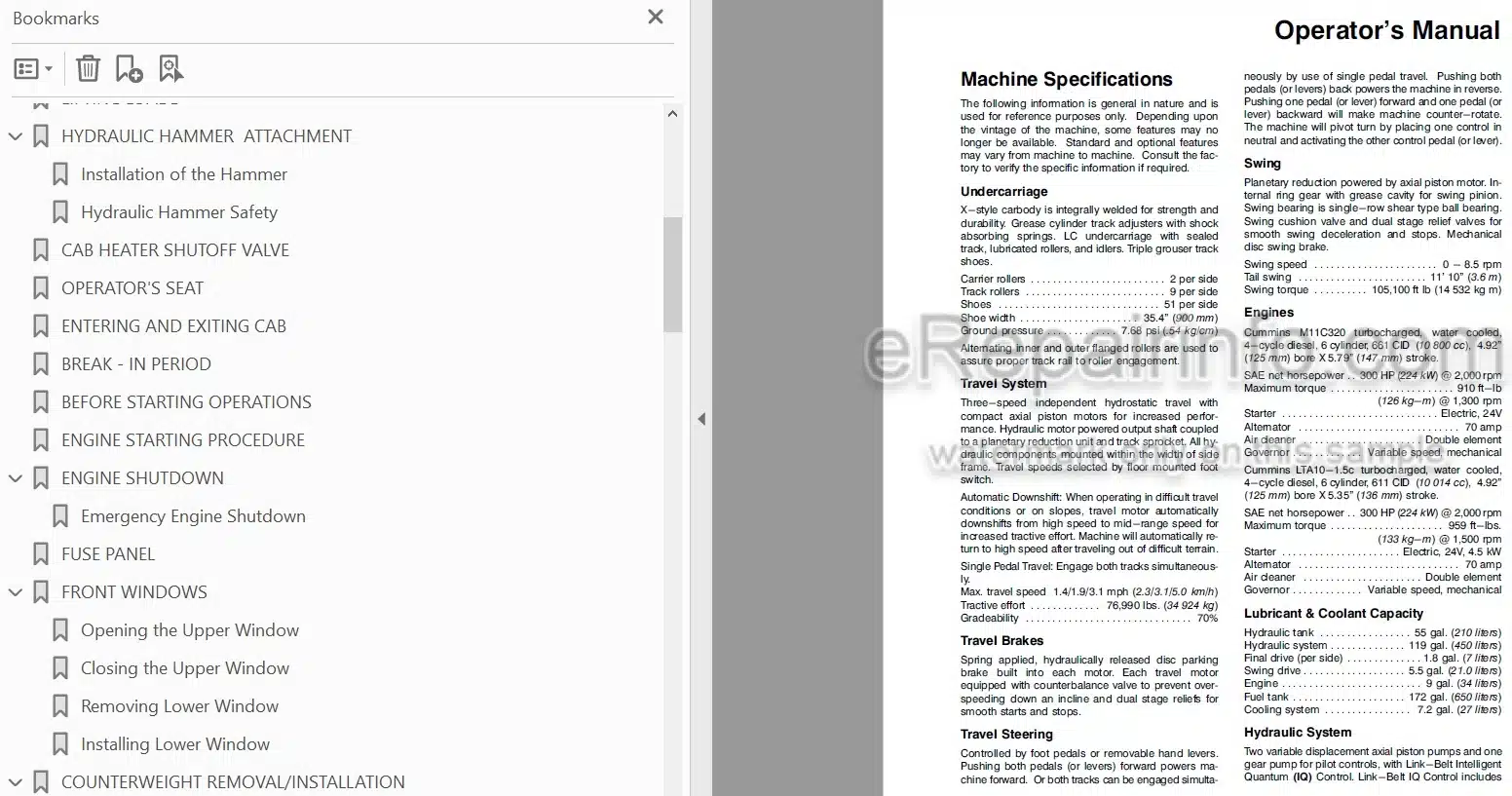 Photo 3 - Link-Belt 5800 Quantum Operators Manual Excavator
