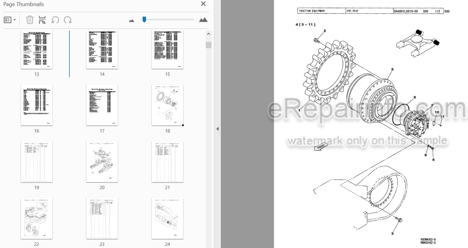 Photo 3 - Link-Belt 700LX Tier 3 Parts Manual Excavator