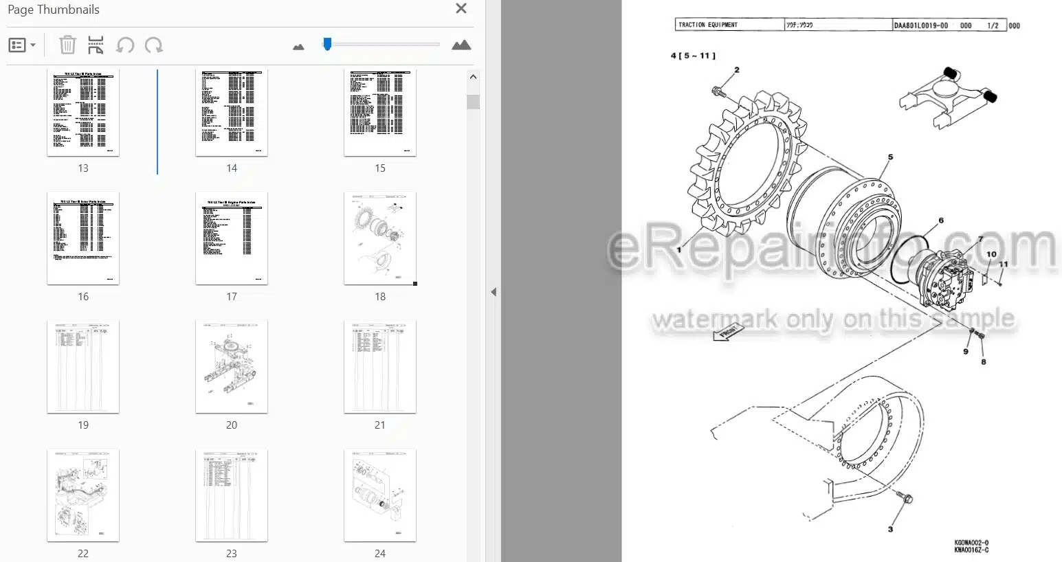 Photo 3 - Link-Belt 700LX Tier 3 Parts Manual Excavator